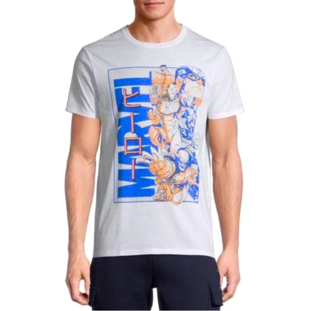 Marvel T-shirt Men’s Size Large White tee with Vibrant Colors